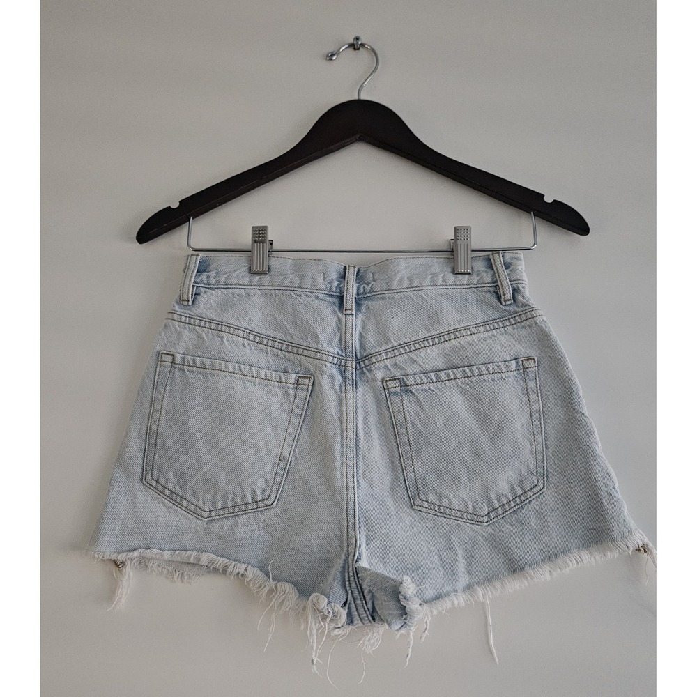 PacSun Vintage High Rise Denim Shorts Size 27 Light Wash Distressed - Picture 2 of 4